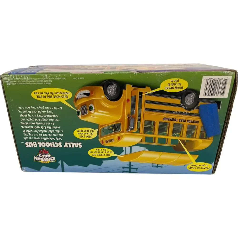 2001The Chevron Cars Sally School Bus Plastic Yellow Collectible Model Car NEW